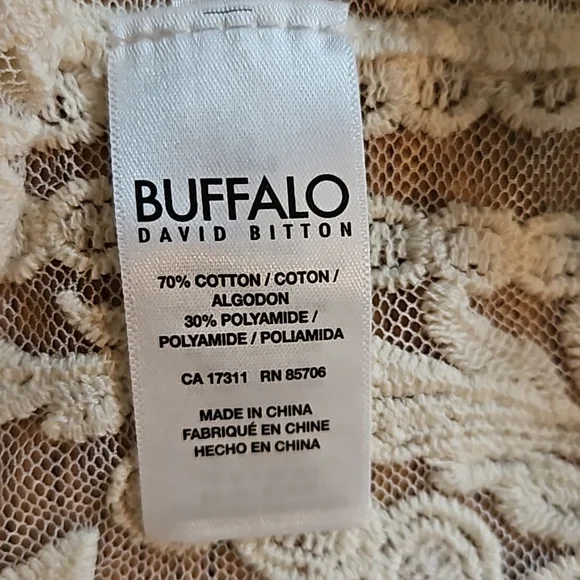 Buffalo David Bitton See Through Crochet Lace Mesh Top - Picture 6 of 12